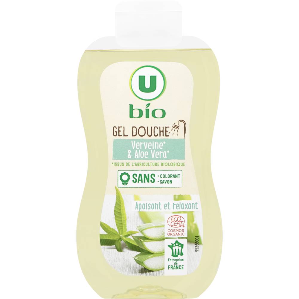 Les Produits U - U gel douche verveine et aloe vera bio (250 ml)