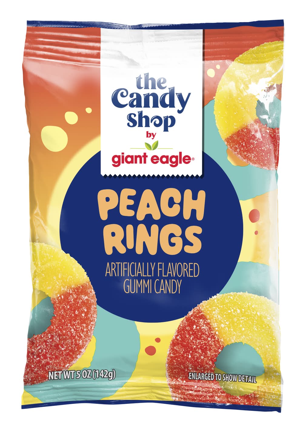 Giant Eagle Rings Gummy Candy, Peach (5 oz)