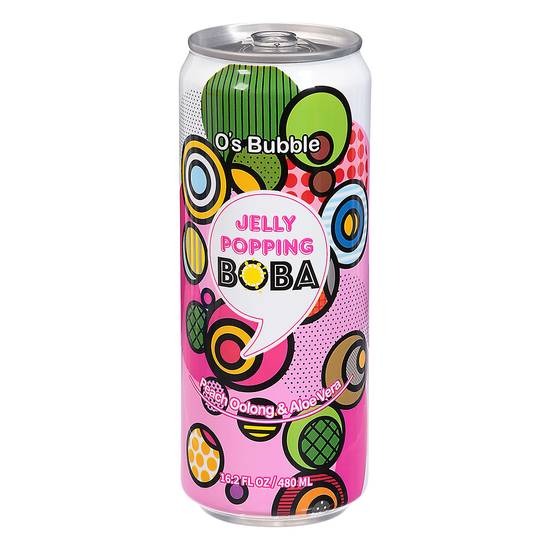 O's Bubble Jelly Popping Boba Tea (16.2 fl oz) ( peach oolong & aloe vera )