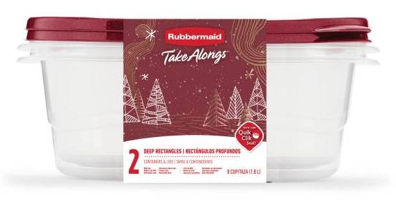 Rubbermaid Holiday Takealongs Deep Rectangle 8.0c Rhubarb