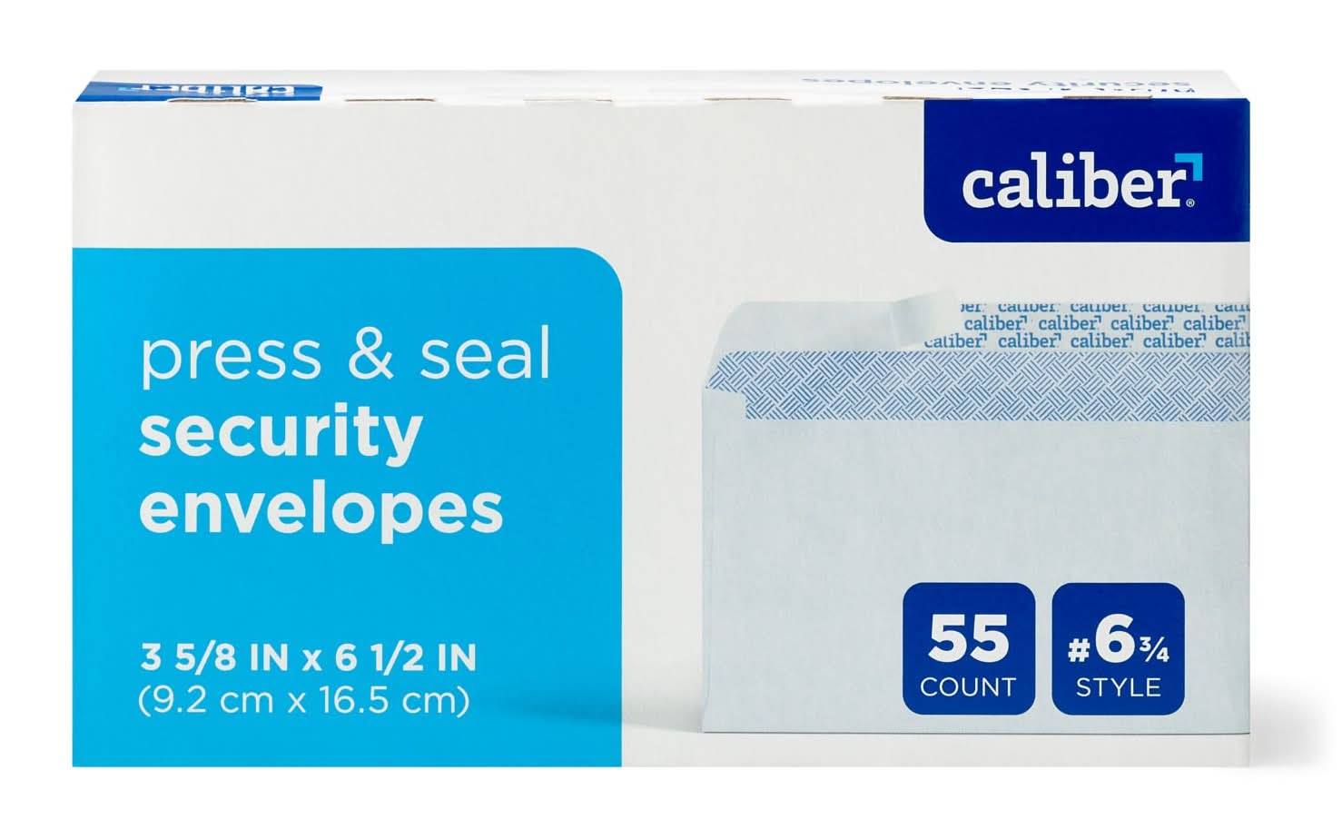 Caliber Security Envelopes, Press & Seal, 55 Ct