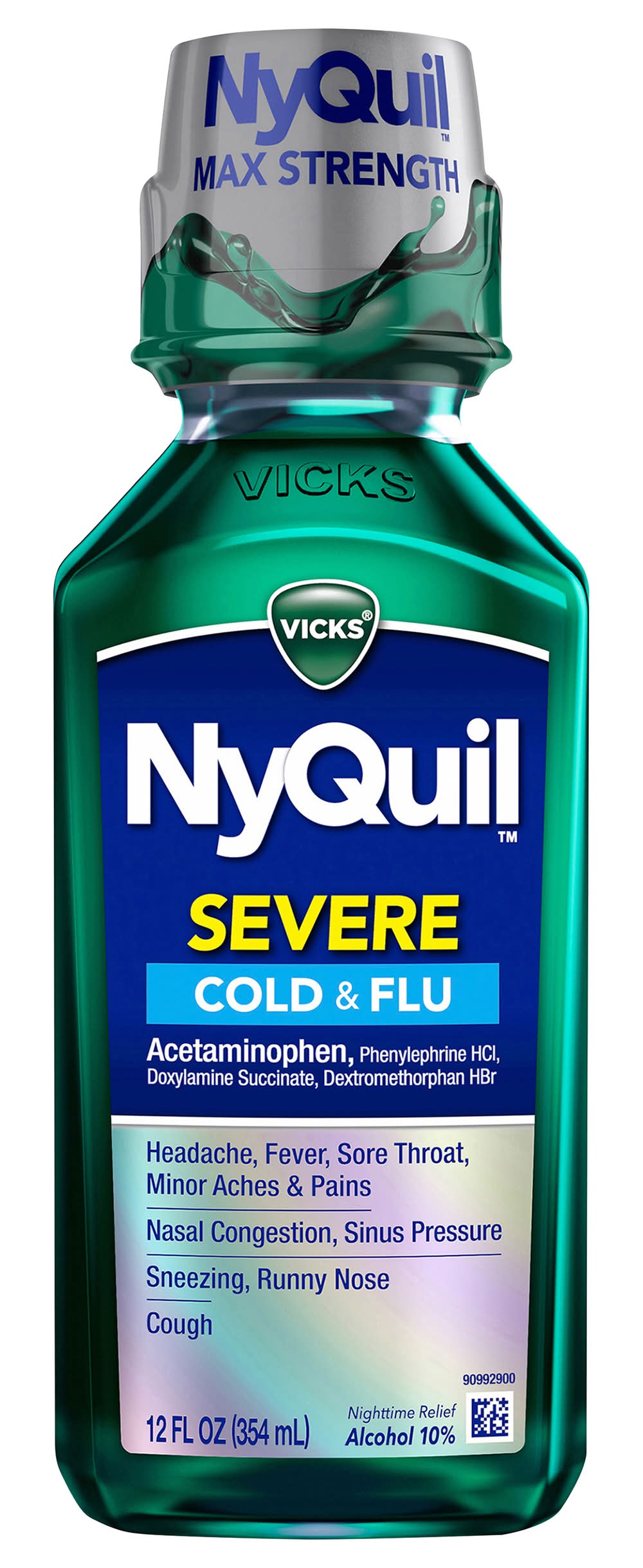Vicks Nyquil Severe Acetaminophen Cold & Flu Relief Liquid (12 fl oz)