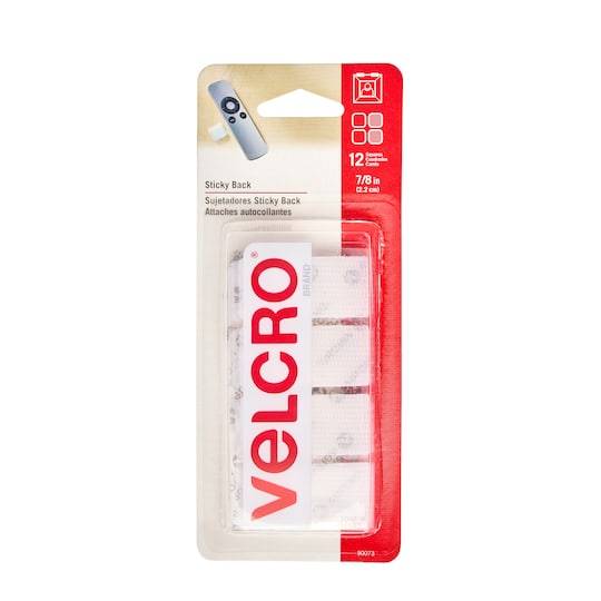 Velcro Sticky White Back Squares (12 ct)