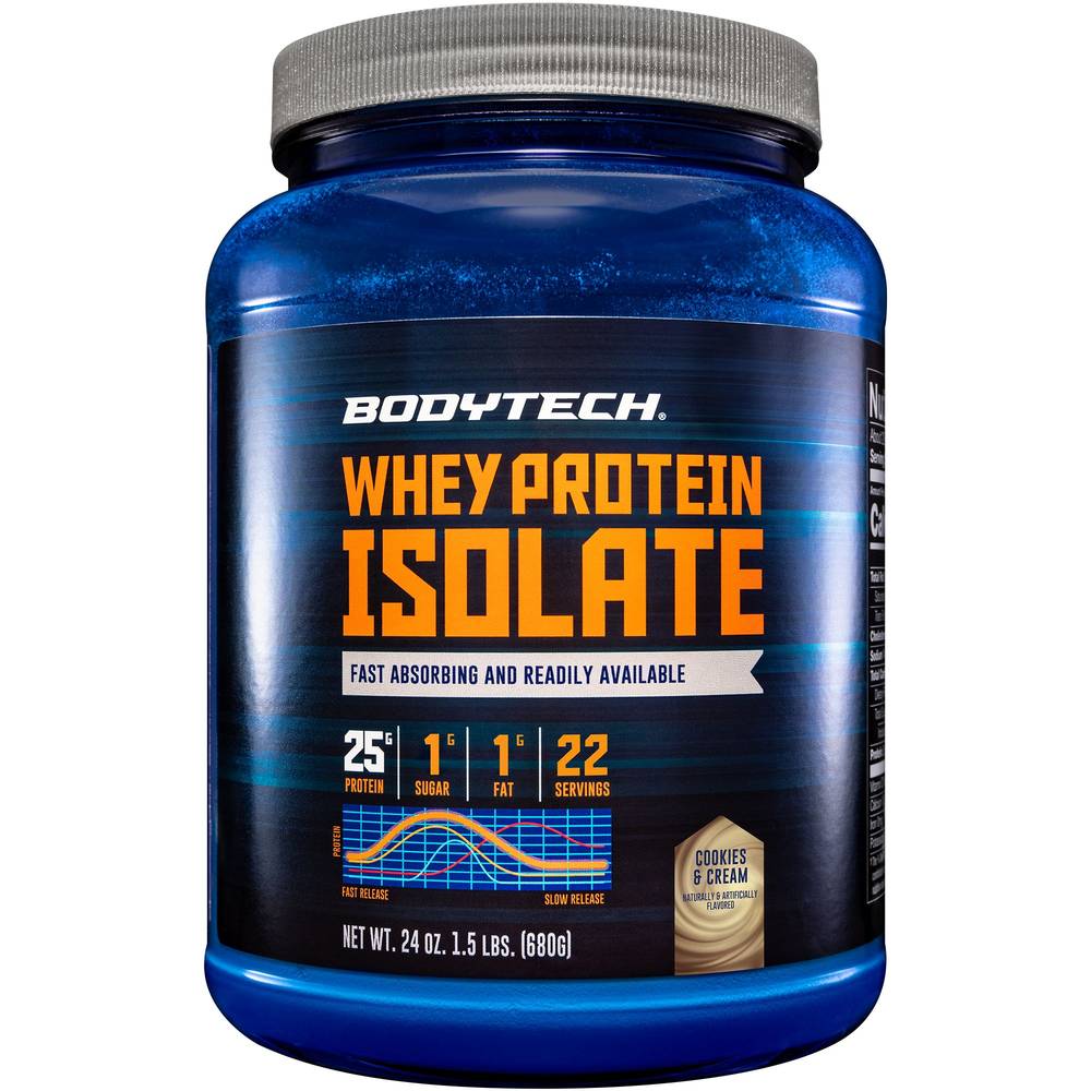 Whey Protein Isolate Powder - Cookies & Cream (1.5 Lbs./22 Servings)