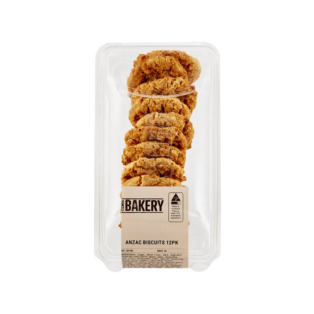 Coles Bakery Anzac Biscuits 12 pack