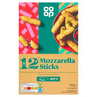 Co-op 12 Mozzarella Sticks 180g