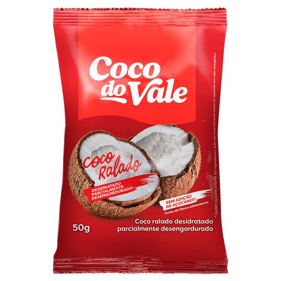Coco do vale coco ralado desidratado parcialmente (50g)