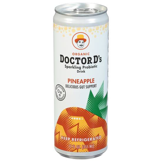 Doctor D's Pineapple Sparkling Probiotic Drink (12 fl oz)