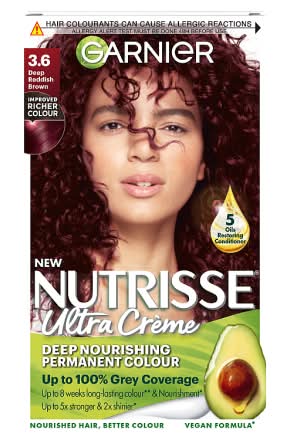 Garnier 3.6 Deep Reddish Brown, Nutrisse Ultra Creme Deep Nourishing Permanent Hair Colour