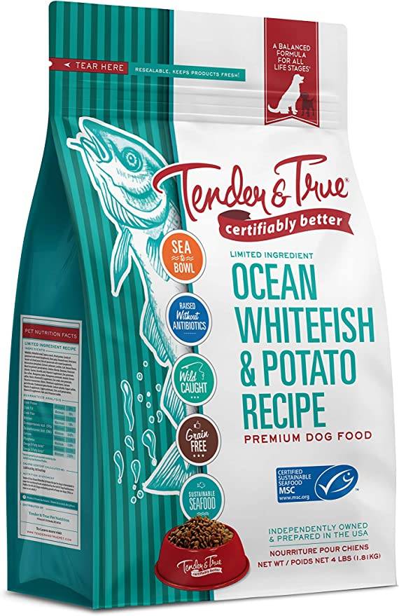 Tender & True Dog Food- Whitefish & Potato Recipe- 4lb Bag