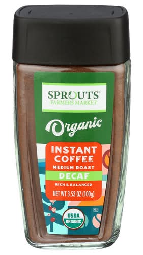 Sprouts Organic Decaf Medium Roast Instant Coffee Jar
