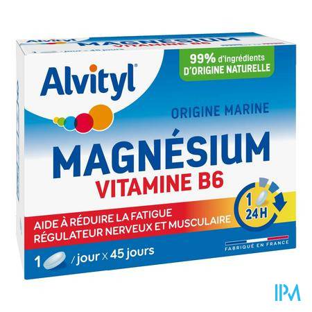 Alvityl Magnesium Vitamine B6 Comprime 45 Vitalité - Compléments alimentaires