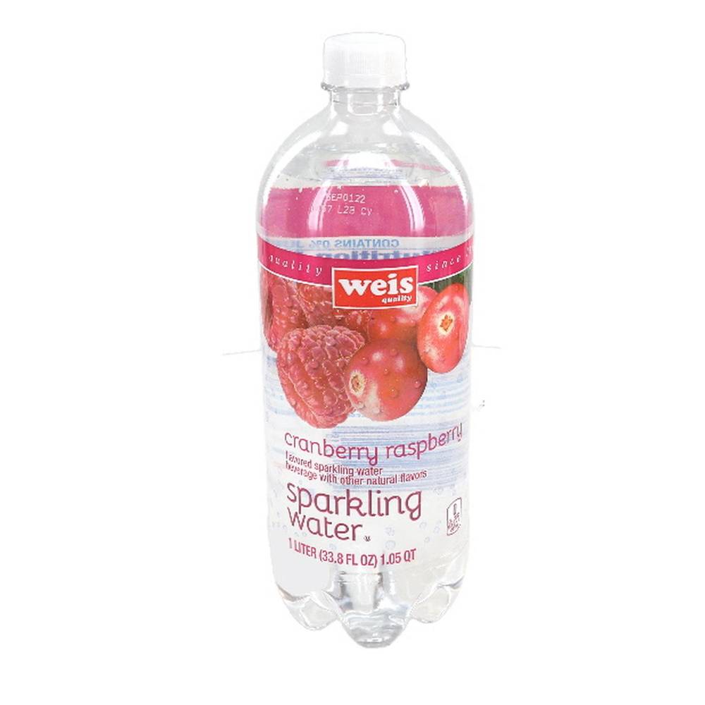 Weis Sparkling Water, Cranberry-Raspberry (33.8 fl oz)