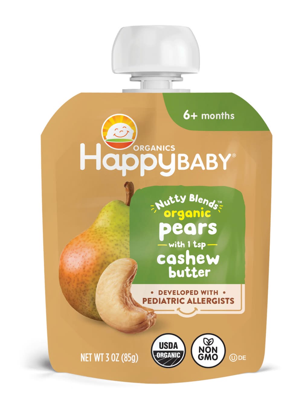 Happy Baby Pears With Cashew Butter Organic Baby Food (3 oz)