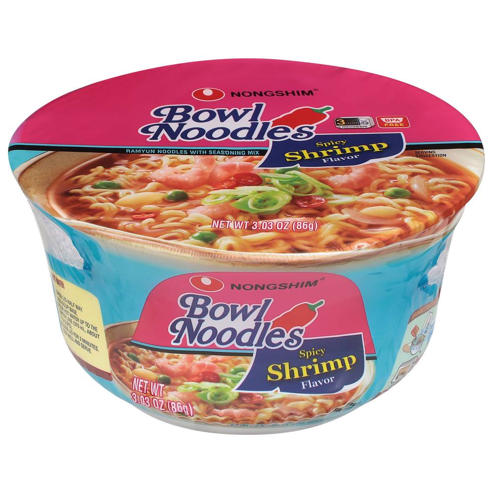 Nongshim Spicy Shrimp Flavor Bowl Noodle Soup (3.1 oz)