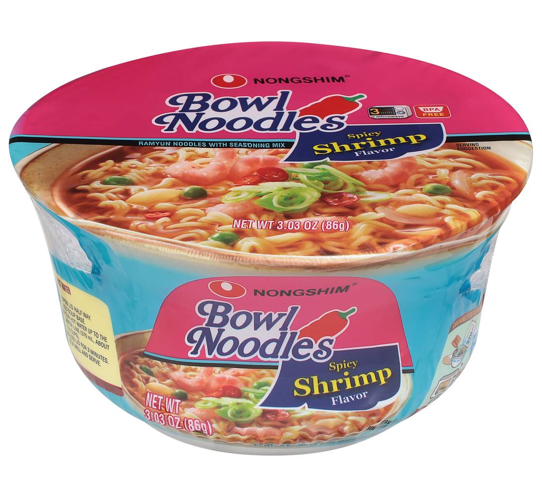 Nongshim Spicy Shrimp Flavor Bowl Noodle Soup (3.1 oz)