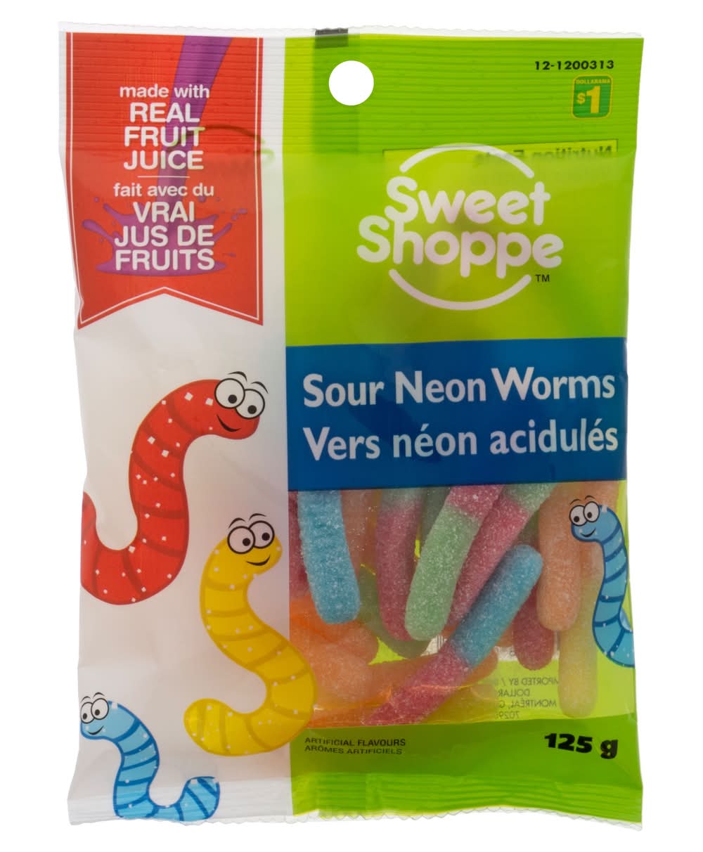 Sweet Shoppe Sour Neon Worms (125 g)