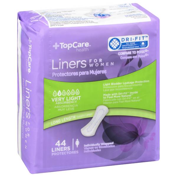 TopCare Liners For Women, Very Light Absorbency, Long Length