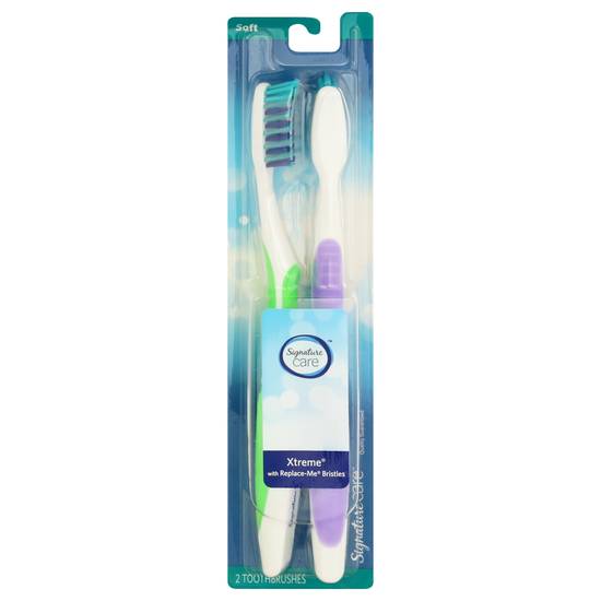 Signature Care Xtreme Soft Toothbrush With Replace-Me Bristles (2 toothbrushes)