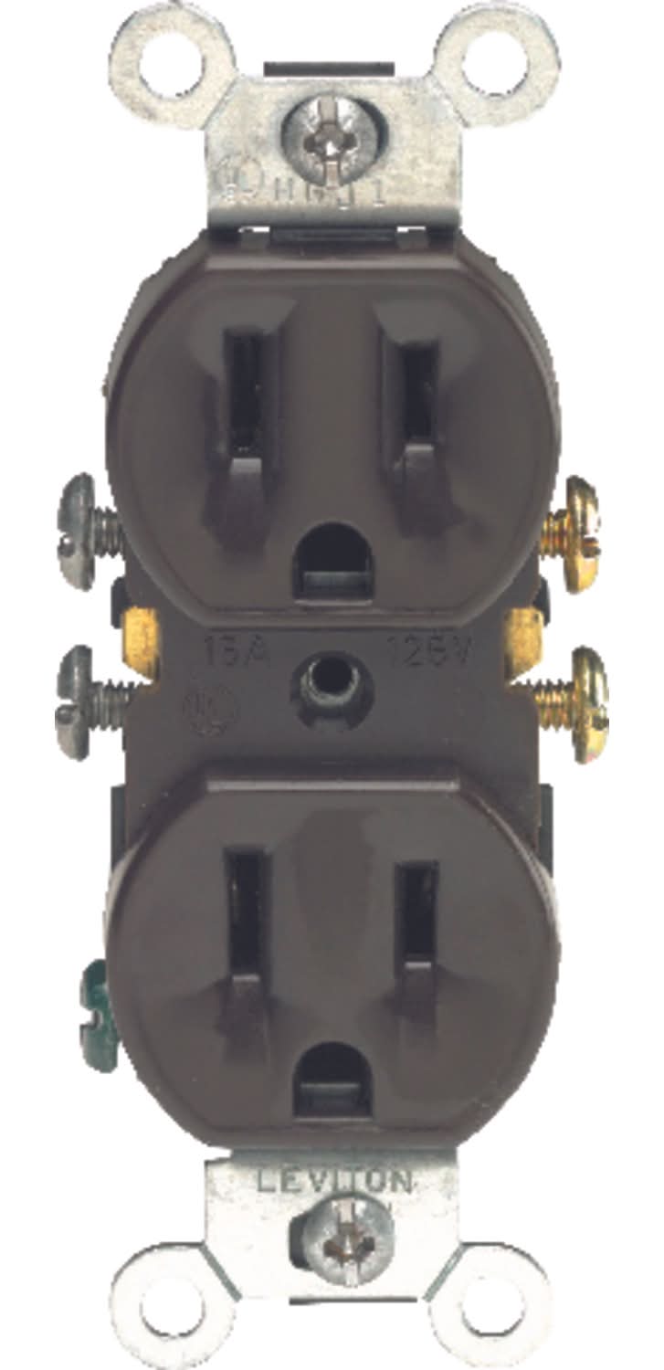 Leviton 15 Amps 125 V Duplex Brown Outlet 5-15R 1 Pk