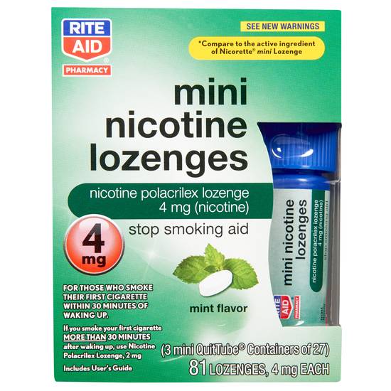 Rite Aid Mint Nicotine Lozenges, 4mg - 81 ct