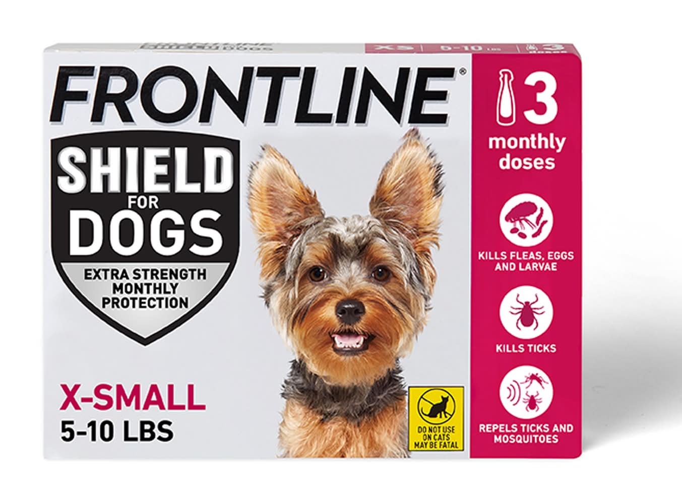 Frontline Shield Extra Strength Flea & Tick Spot Treatment for X-Small Dogs, 5-10 lbs