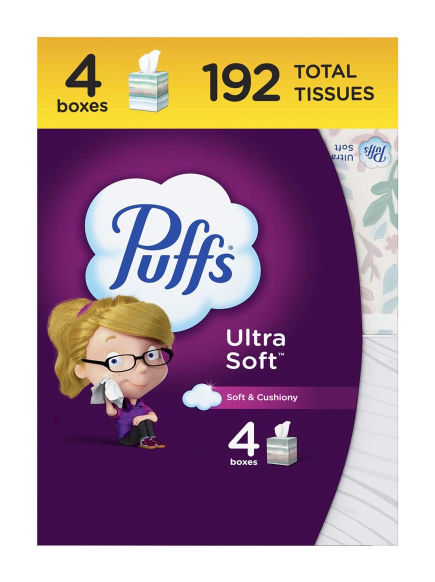 Puffs Ultra Soft Non-Lotion Facial Tissue (4 ct)