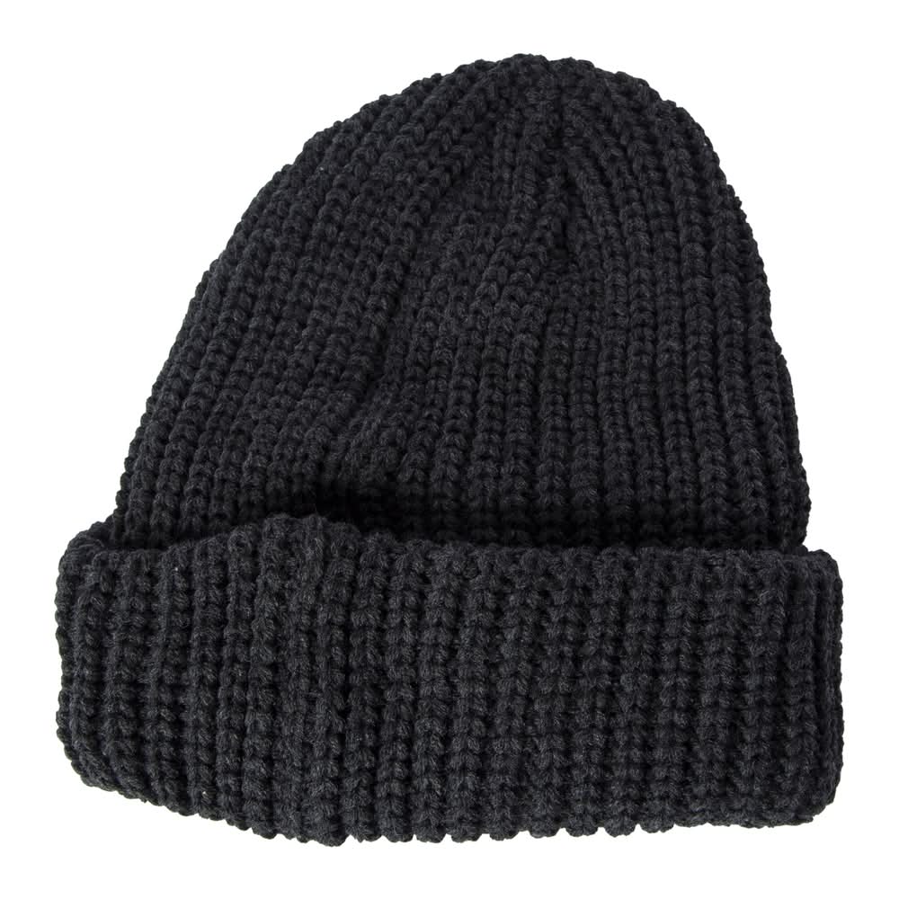 Waffle Knit Thermal Beanie Hat Charcoal