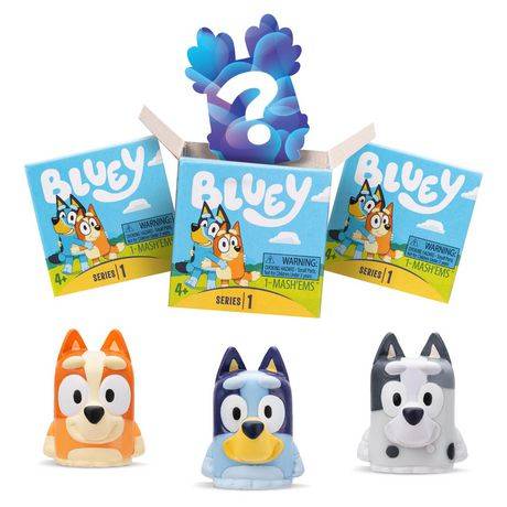 Mash'Ems Bluey Collectable Squishy Toy Figures, Multicolor (3 pack)