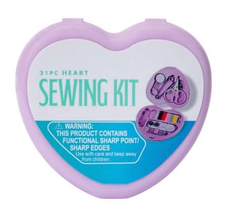 Heart Sewing Kit 21-Piece Purple
