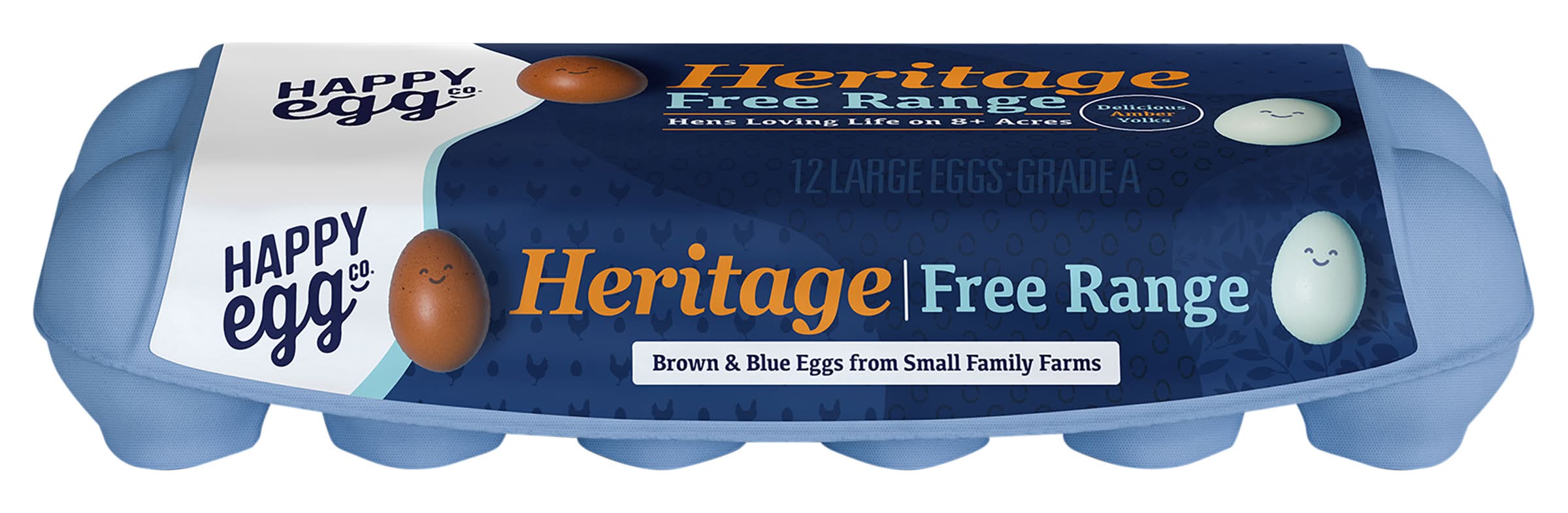 Happy Egg Co. Free Range Blue & Brown Heritage Eggs, L (24 oz, 12 ct)