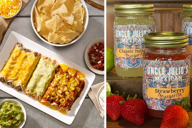 Family Enchilada Meal for 4 with Margaritas
