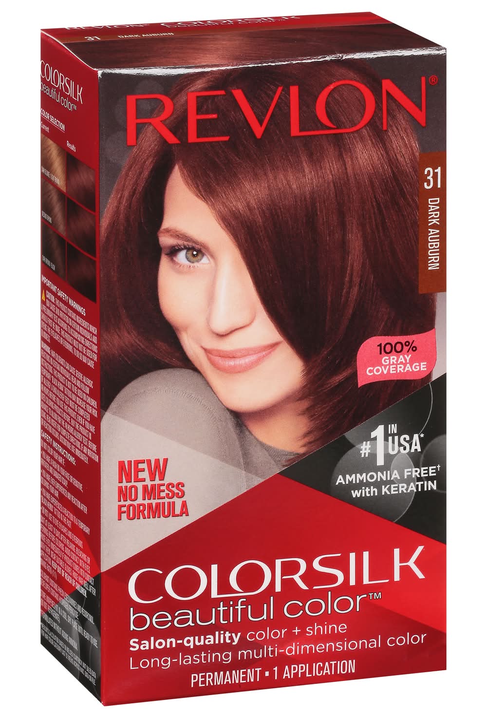 Revlon Colorsilk Beautiful Hair Color, 31 Dark Auburn (3.5 oz)