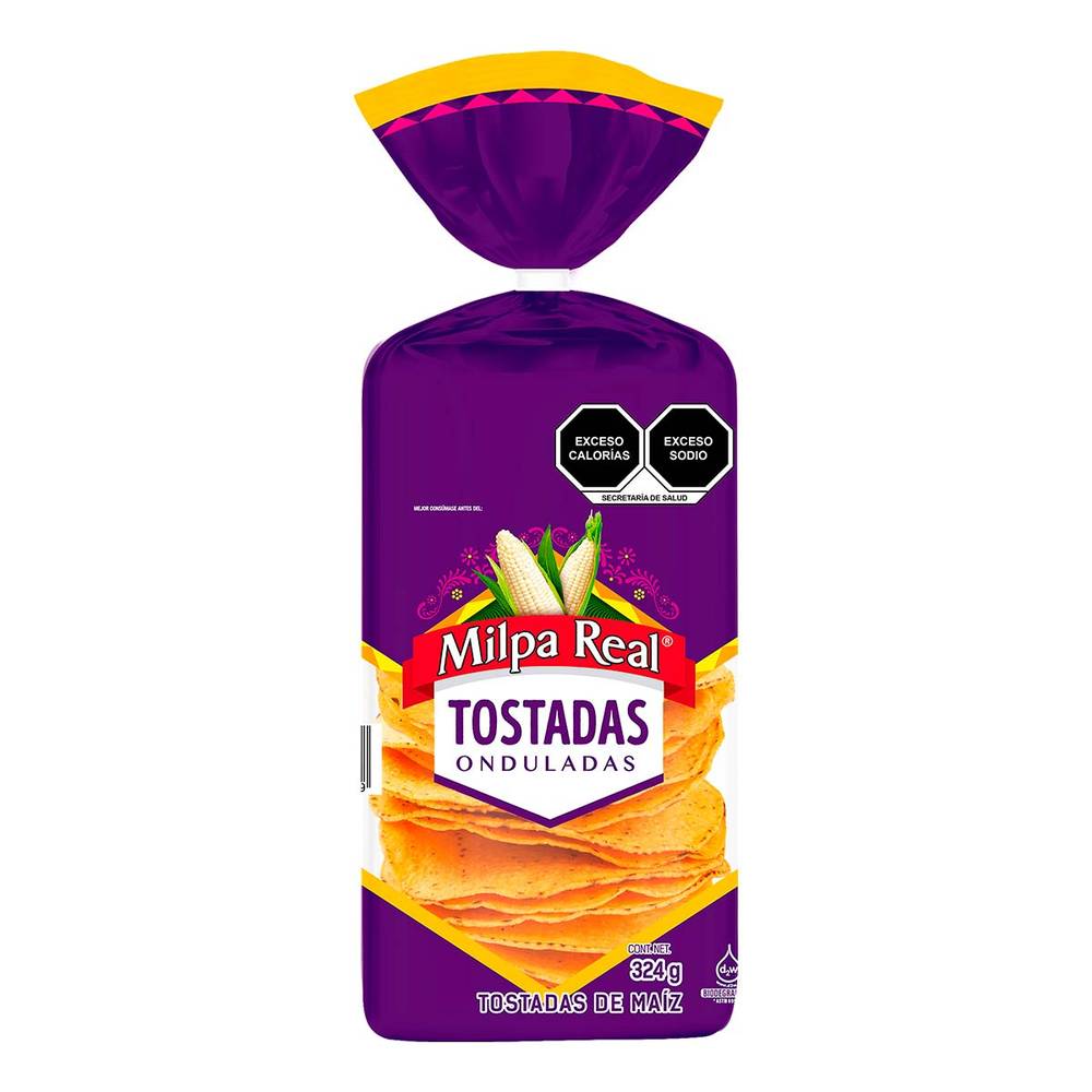 Milpa Real · Tostadas de maíz onduladas (324 g)