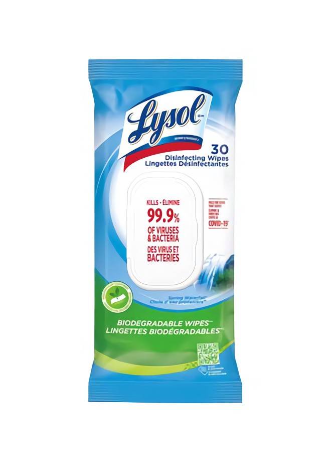 Lysol Biodegradable Disinfecting Wipes Spring Waterfall (30 g)