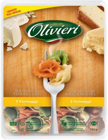 Olivieri tortellini arc-en-ciel-3 fromages - three cheese rainbow tortellini (700 g)