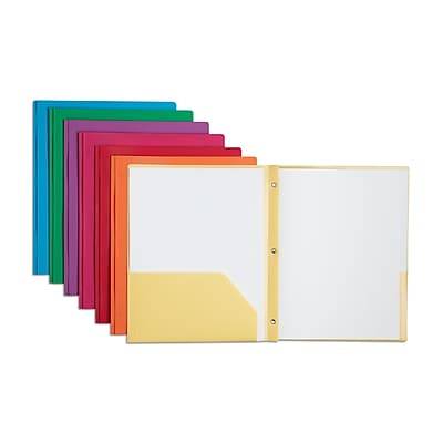 Staples 2-Pocket Plastic Presentation Folder with Fasteners, Each (ST55096-CC)