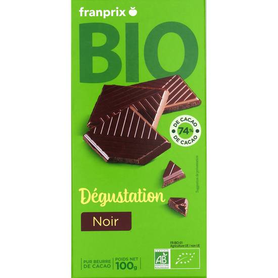 Tablette de chocolat noir Bio Franprix bio 100g