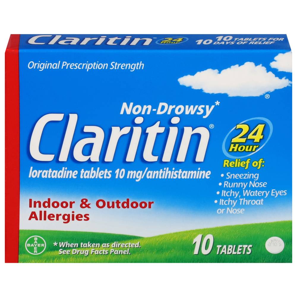 Claritin Indoor & Outdoor Allergies Antihistamine Tablets (10 ct)