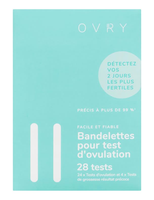 Ovry bandelettes pour test d'ovulation - ovry easy & reliable ovulation test strips (28 ct)