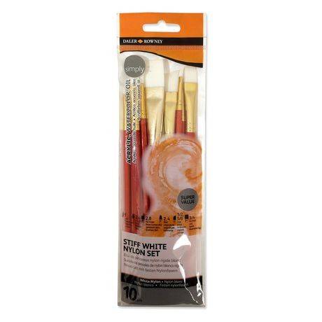 Departments - Daler-Rowney Simply Simmons Studio Golden Taklon Brush 5 Set Assorted