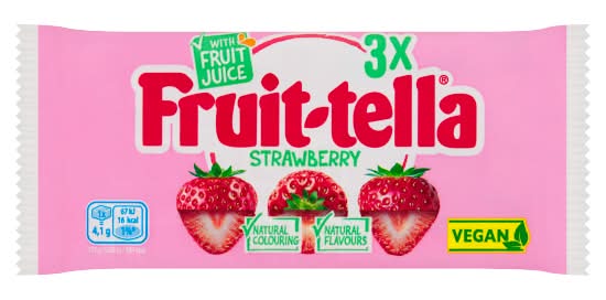 Fruit-tella Strawberry, Chewy Sweets (3 x 41g)
