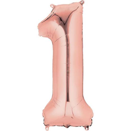 Party City Uninflated Number Rose Gold Balloon Unisex 34 in