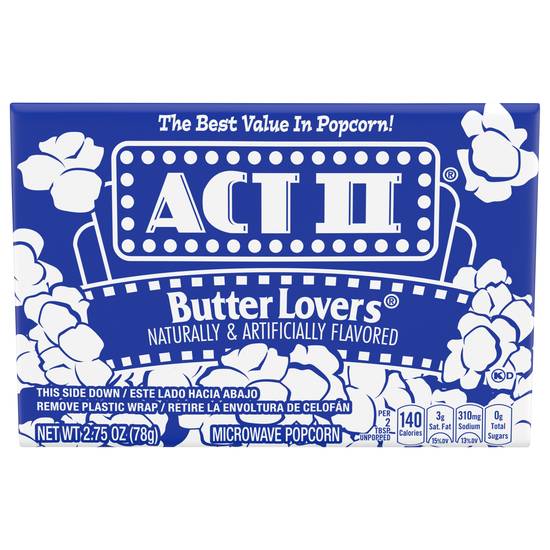 Act Ii Butter Lovers Microwave Popcorn