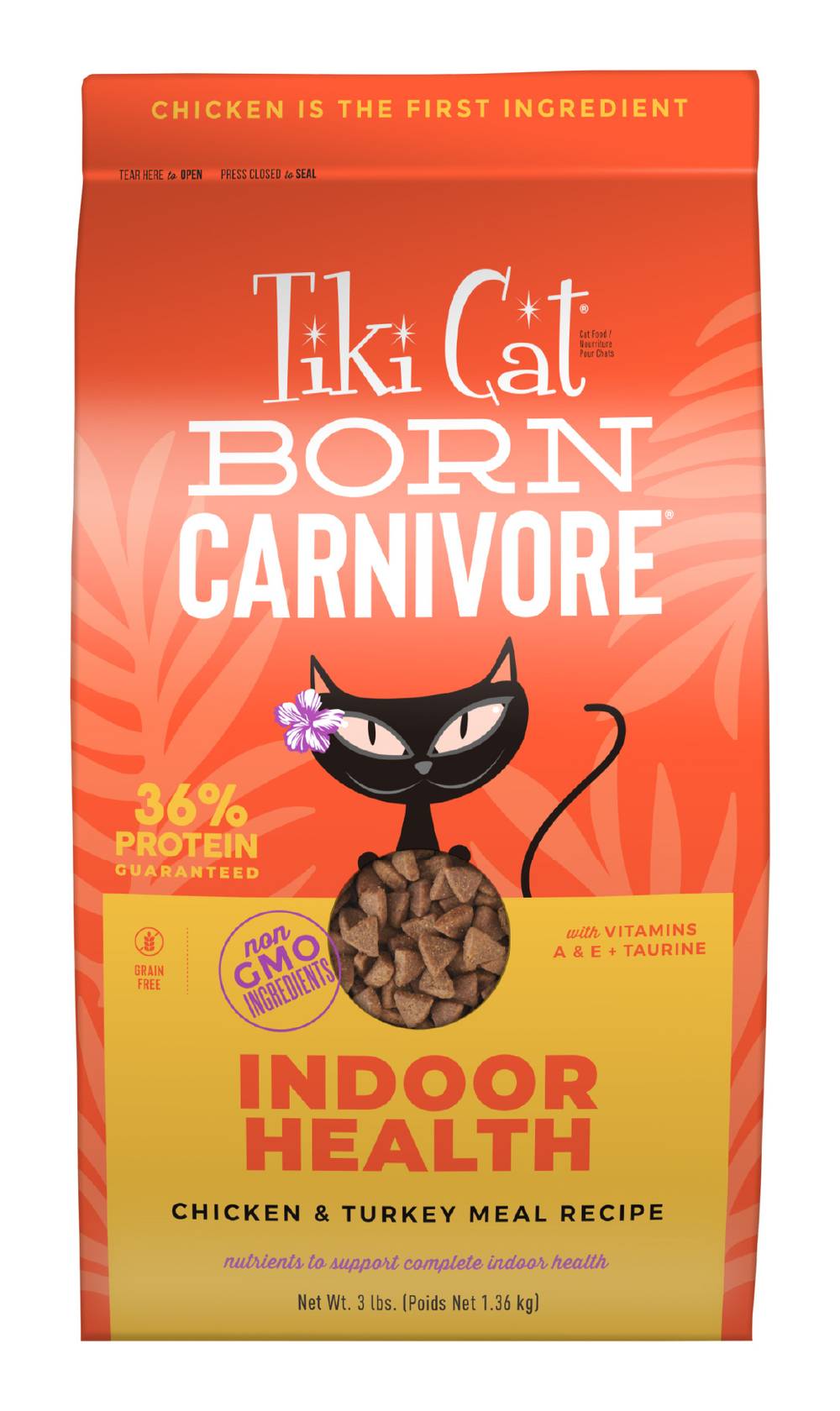 Tiki Cat Born Carnivore Indoor Cat Food, , Chicken-Turkey (3 lbs)