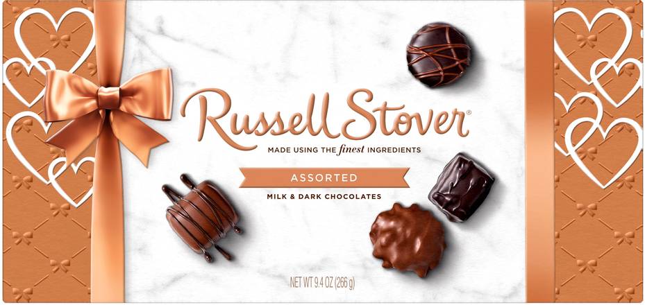 Order Russell Stover Valentine's Day Assorted Milk Chocolate & Dark Chocolate Gift Box, 9.4 oz food online from CVS store, Providence County on bringmethat.com