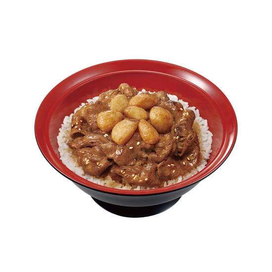 にんにく牛カルビ焼肉丼 Simmered & Grilled Beef Rib Rice Bowl w/ Fried Garlic