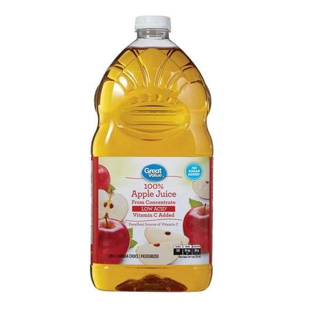 Great Value Low Acid 100% Pure Apple Juice (1.89 L)