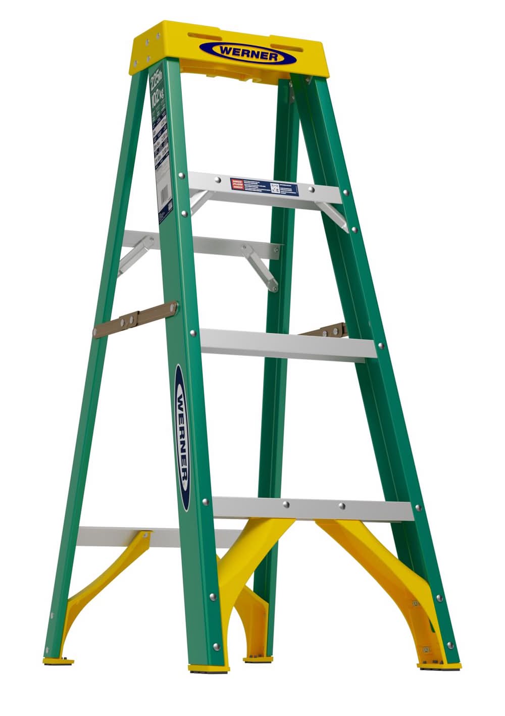 Werner 4 Ft. H Fiberglass Step Ladder Type Ii 225 Lb. Cap.