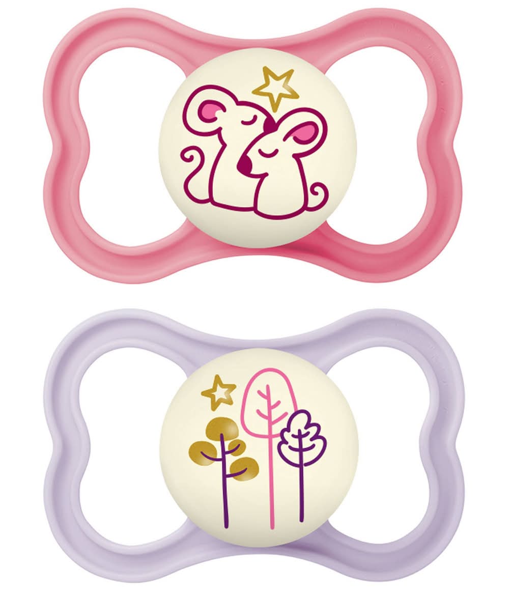 MAM Air Night Pacifier 16m+ - Girl - 2pk